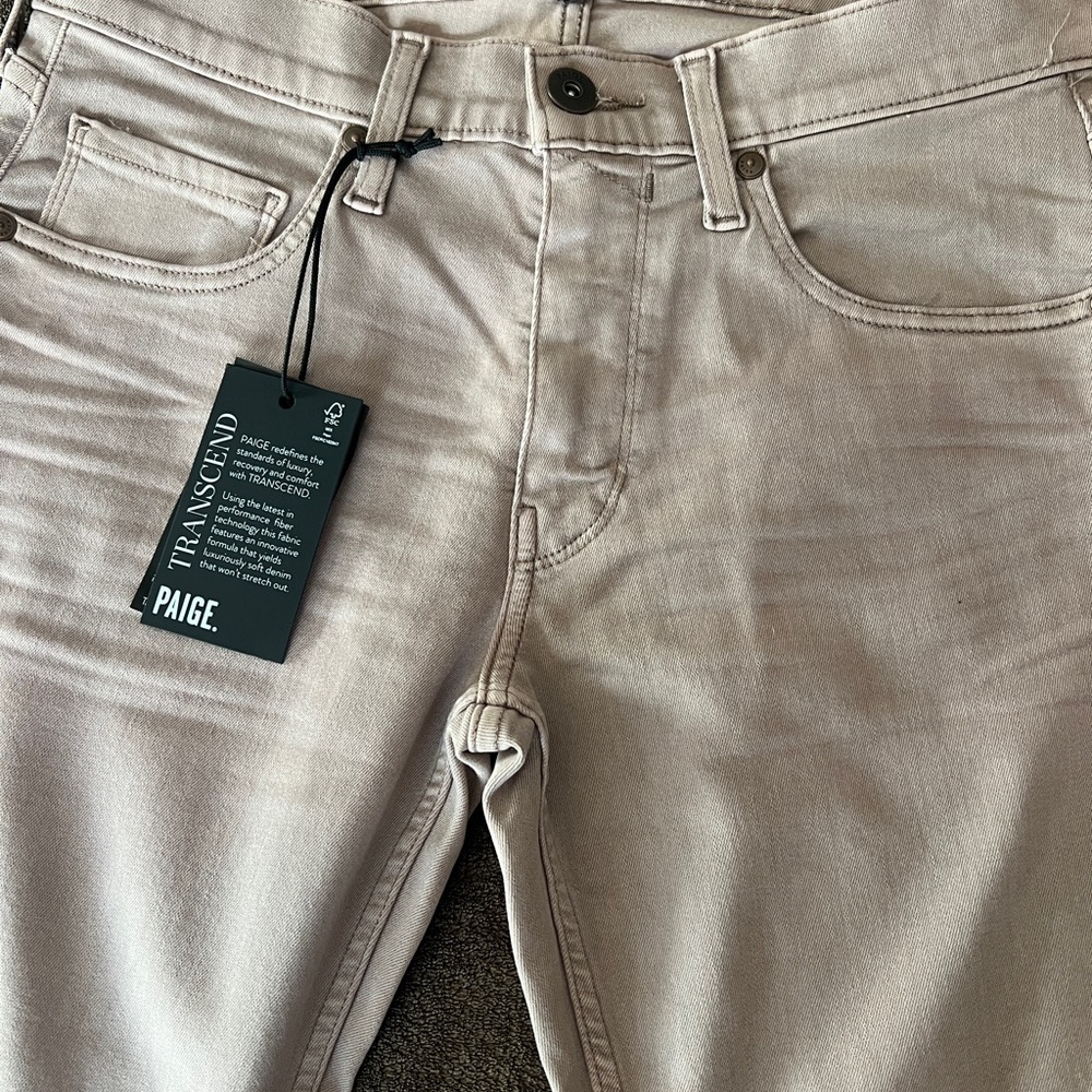 PAIGE Men's Light beige/pink, slim jeans